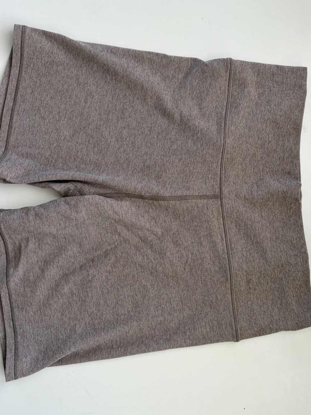 Vuori Heather Taupe Biker Shorts